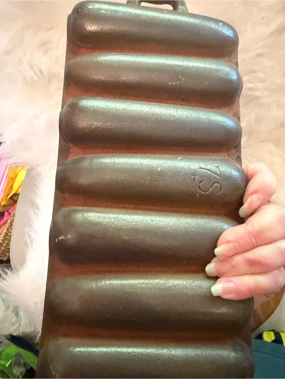 Cast Iron Cornbread Stick Pan - Black Rusty and Crusty